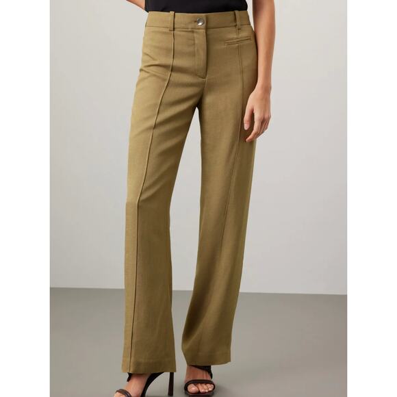Club Monaco Flawless Trouser Pants SIZE 6 Khaki Olive Office Chic Designer $198 - Picture 1 of 9